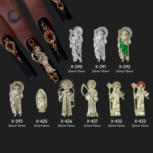 Virgin Mary Nail Charm Decoration - 3d Rhinestone Art Charms For