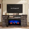 75" Fireplace TV Stand, Large TVs Stands with 36" Fireplace, with Solid Wood Roman Column, 2 Drawers & Cabinets Storage TV Stand 6