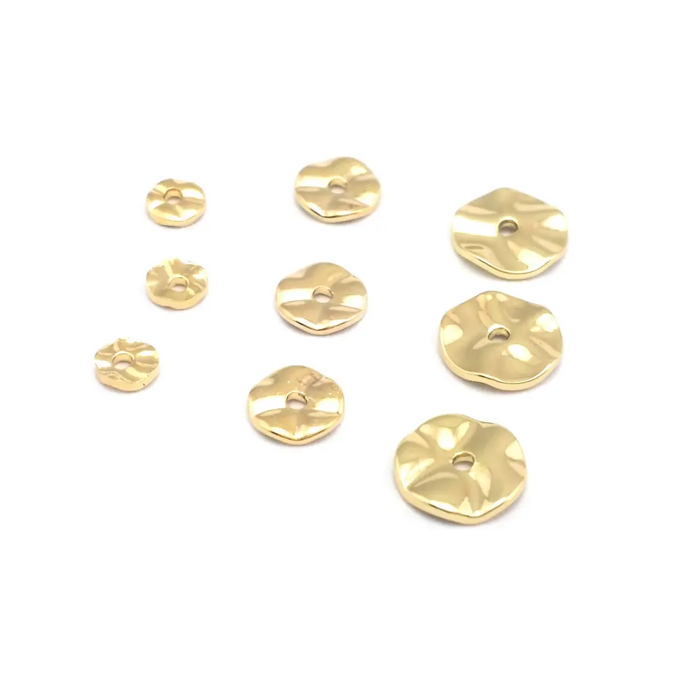 Cuentas de Espacio de Onda Redonda de Metal Dorado 18K 30PCS Alturas Varias Ideal para Hacer Joyas - details 16