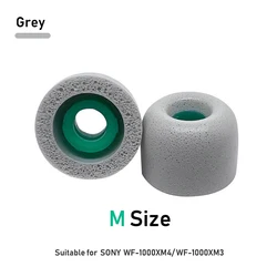 Premium Memory Foam Ear Tips - Anti-Slip Cushion Earbuds and Earplugs for 1 Pair (M Grey)