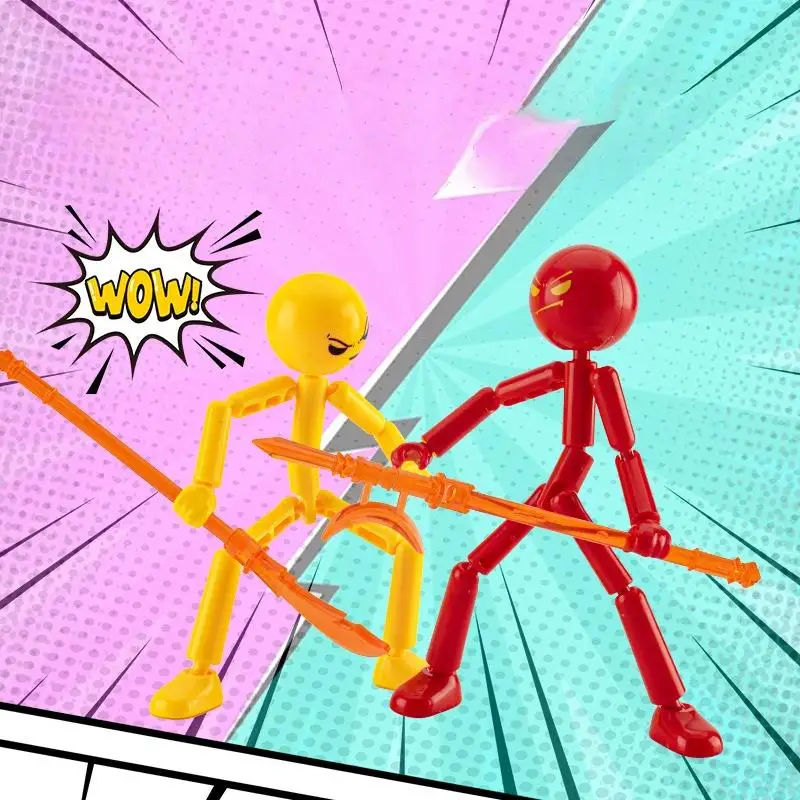 HUAHUASet 3D-gedrucktes Stickman-Actionfigurenspielzeug mit beweglichen Gelenken, zusammengebaute Roboter-Mannequin HUAHUA – Detail 7