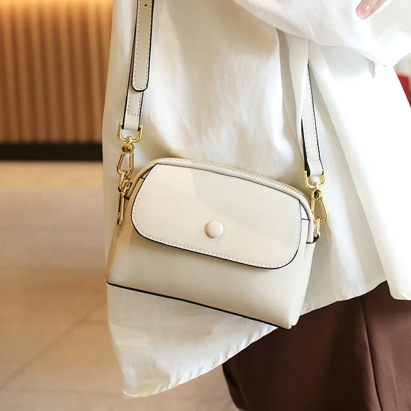 Women's Crossbody Bag 2023 New Summer Fashion Versatile Cowhide Leather Shoulder Bag Phone Bag Casual Ladies Soft Leather Purse