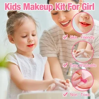Girls Real Makeup Kit Washable Princess Play Makeup Set Kids Toys Safe Non Toxic Girls Pretend Play Birthday for Kids Gifts 4