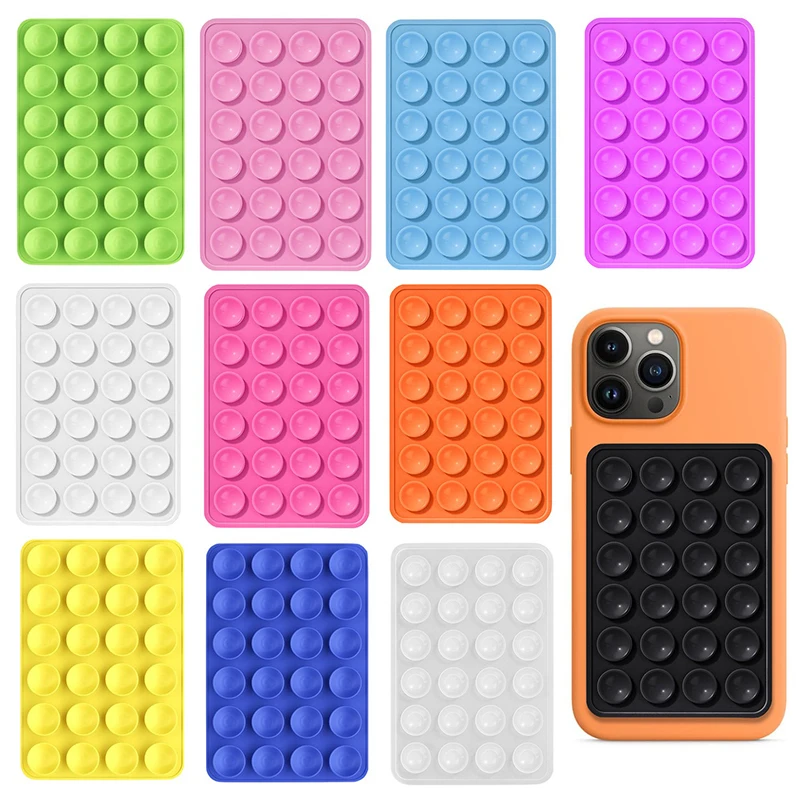 Silicone Suction Pad Double Sided For Mobile Phone Fixture Suction Cup 3M Backed Adhesive Silicone Rubber Sucker Pad For Fixing