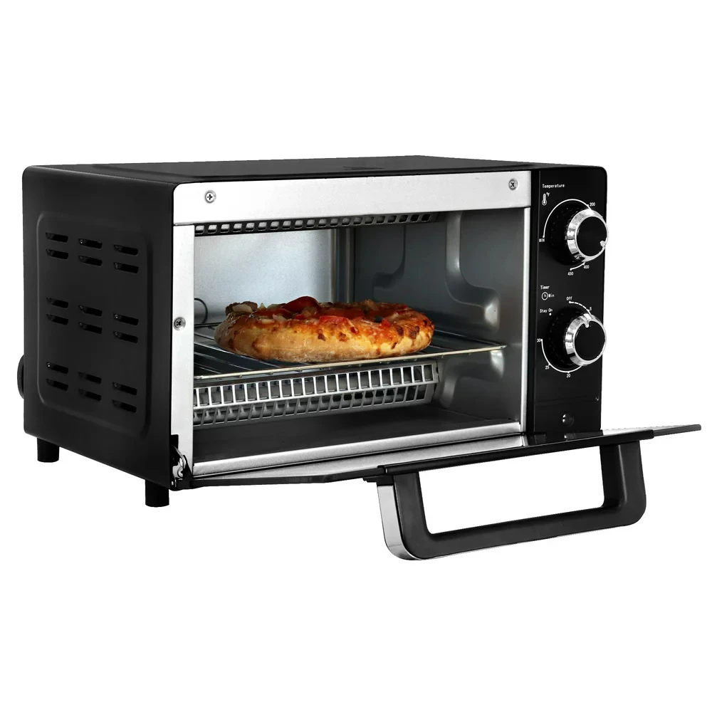 

Slice Toaster Oven 1000W Convection Oven Compact Baking Toasting Rack Black