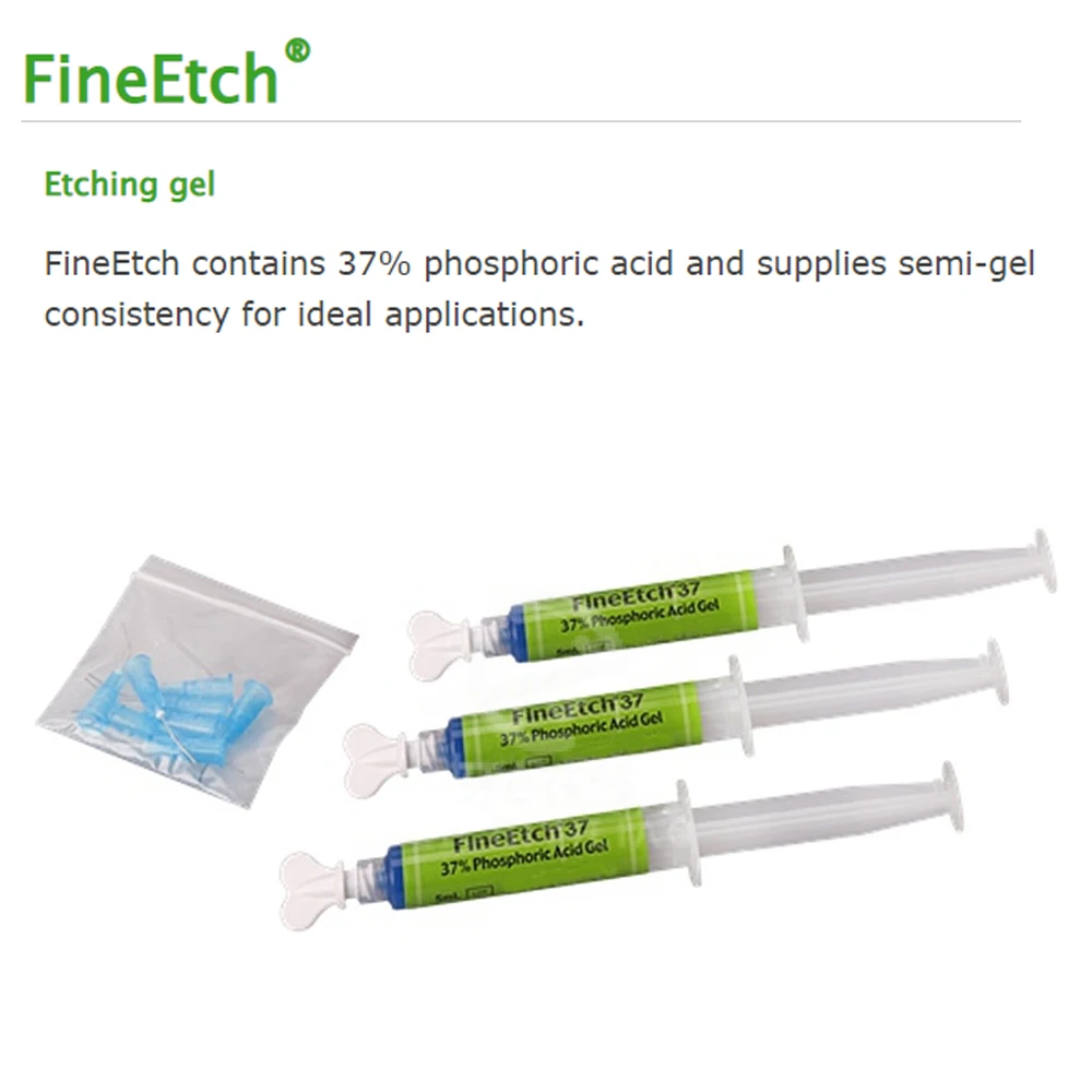 Spident Dental Etching Gel Product 37 acid Agent Syringe 3x5ml 12g Etch