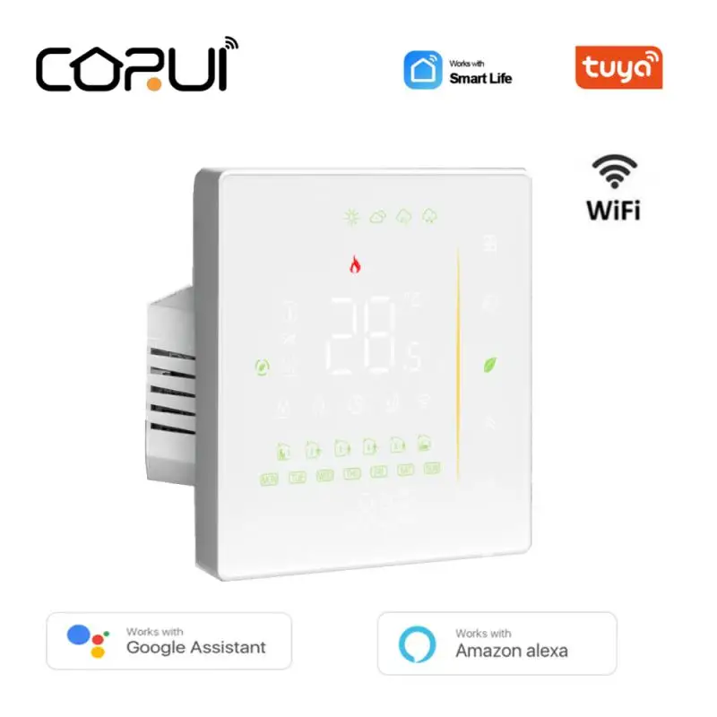 

CORUI WiFi Thermostat Wireless Room Temperature Controller Of Water/Electric Floor Heating Gas Boiler Humidity Alexa Google Home