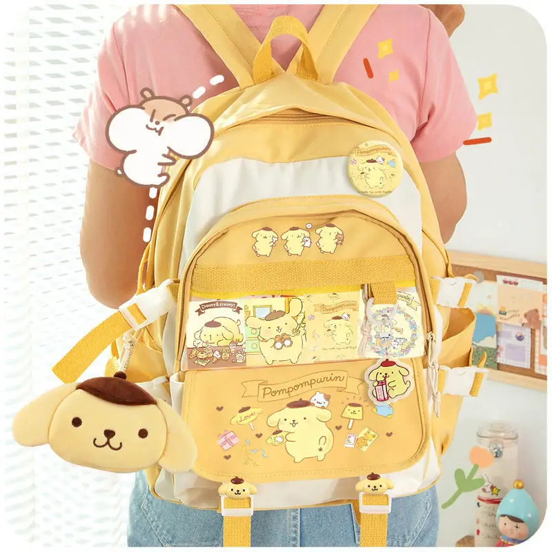 Cinnamoroll Kuromi Pompompurin My Melody Inspired Bookbag Backpack Sch –  PeachyBaby