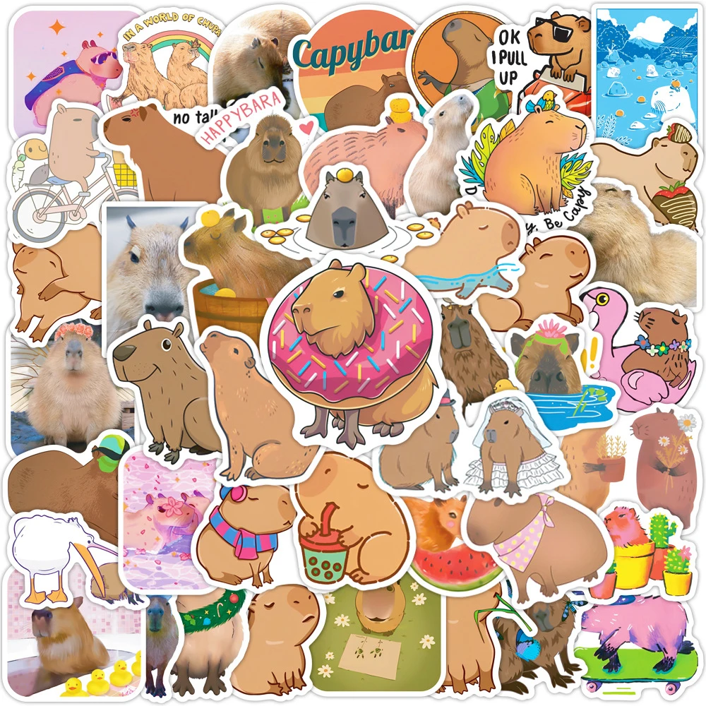 

10/30/50pcs Cartoon Animal Capybara Graffiti Stickers Decals Kids Toys Laptop Motorcycle Luggage Phone Car Decoration Sticker