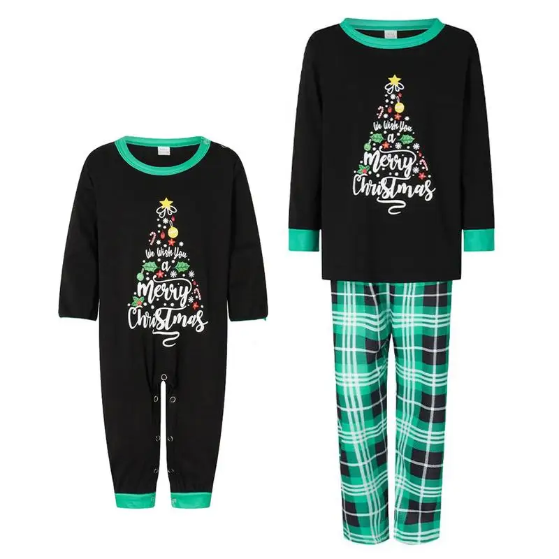 

2024 Christmas Family Pajamas Matching Set Adults Kids Sleepwear Family Pyjamas Sets Deer Tops+Pants Xmas Family Matching Cloth