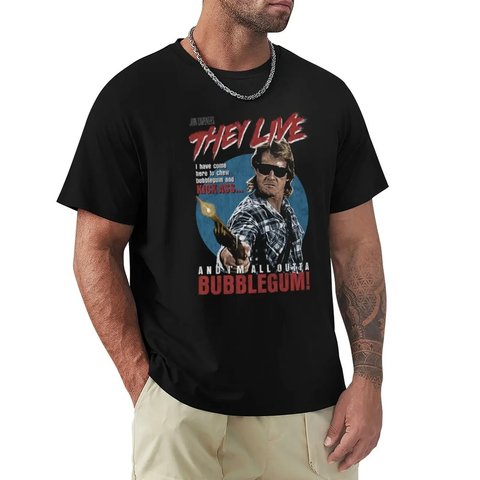 

They Live, John carpenter T-shirt tees korean fashion mens cotton t shirts