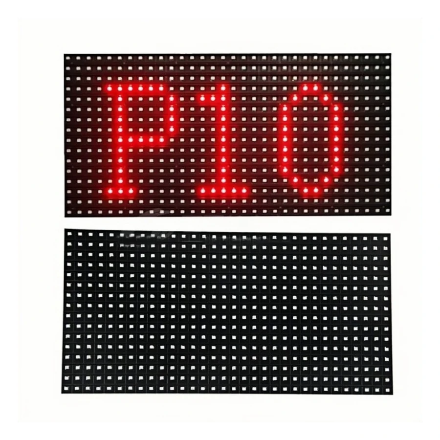 DIP P10 실외 단일 빨간색 LED 디스플레이 전자 광고 모듈, 플러그 램프 도어 헤드 스크린 모듈