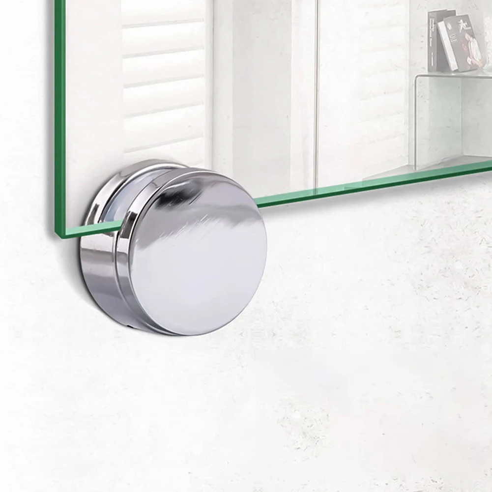Glass Clip Mirror Clip Home Hotels Washrooms 4Set Hanging Holder No Drilling Required Round Accessories 3