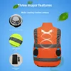Summer Cooling Air Conditioner Reflective Vest Men's Women's Style With Fan Multiple Pockets Environmental Workwear Vest 1