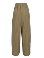 Women's plus Size Elastic Waist Wide Leg Pants Loose Casual Solid Color Fall 2024 Nine Minute Pants - Image 5