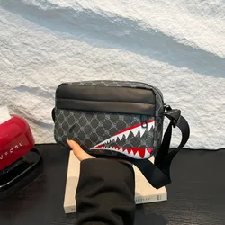 Chic Women's Crossbody Bag with Modern Geometric Design, Black and Brown Versatile Fashion Accessory (Style B - Black)