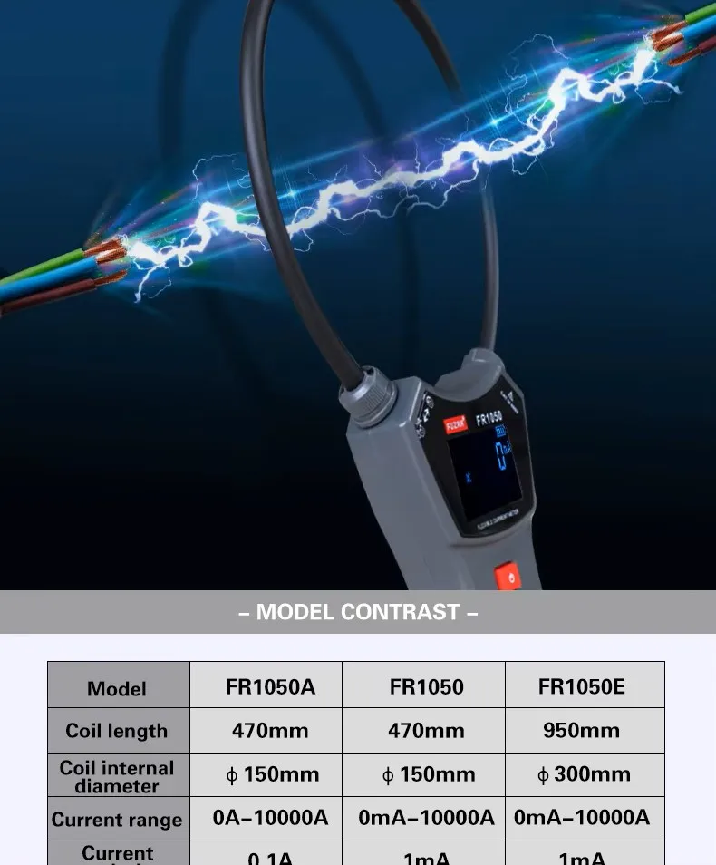 FR1050A FR1050 FR1050E 10000A Large Leakage Current Tester Flexible Clamp Ammeter AC DC 1000V Voltage Phase Frequency Meter
