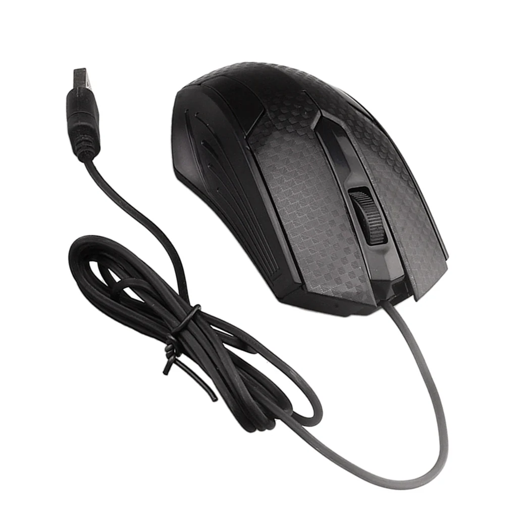 1000dpi USB Optical Mouse type Gaming Mic for Computer Black