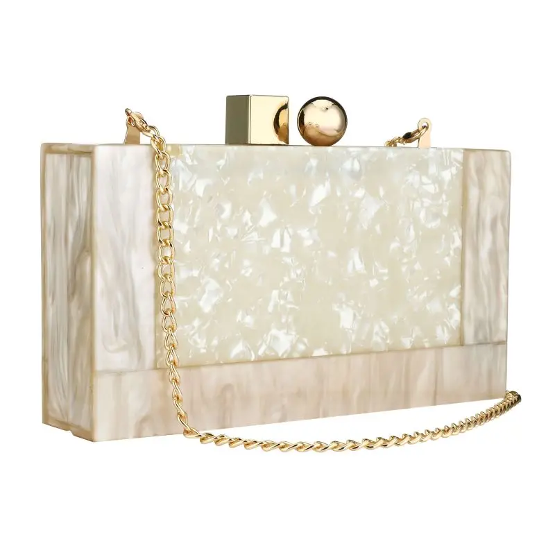 Contrast Color Acrylic Box Bags Hard Surface Women Shoulder Bags Rectangle Clutches Wedding Fashion Party Purse shoulder bags women evening bag