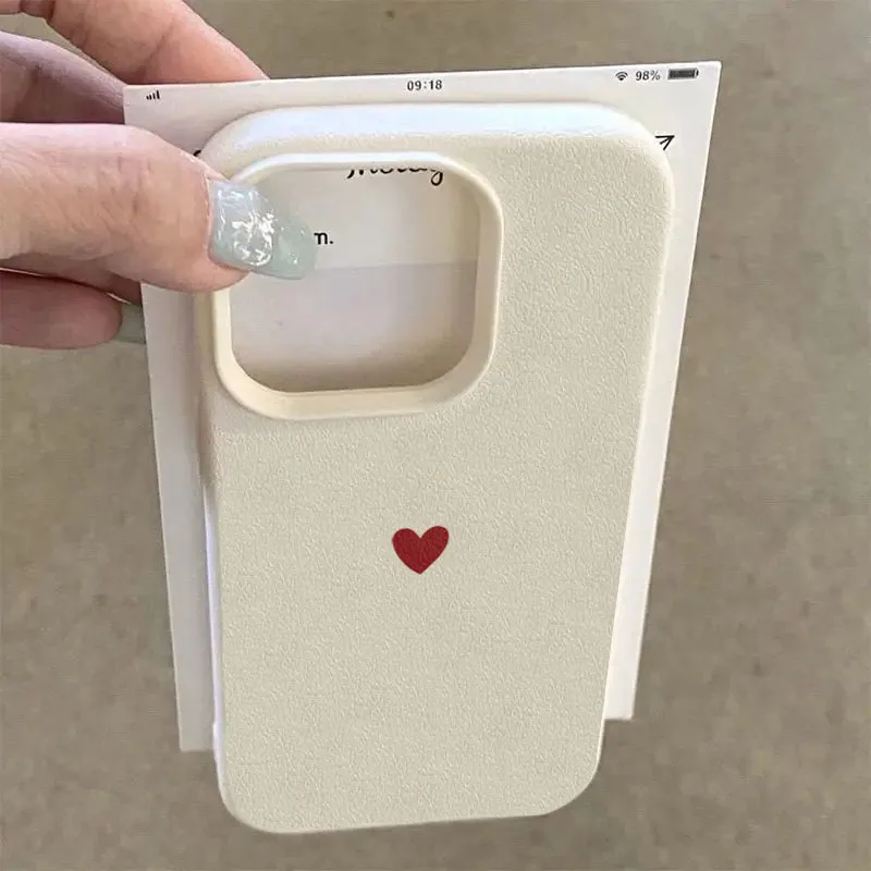 Simple Red Love Heart Soft TPU Phone Case Image 3