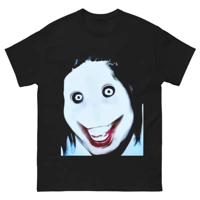 Jeff The Killer T-Shirt Creepypasta Horror Meme Grafik Dark Internetcore Y2K Männer Frauen Baumwolle T-Shirt Übergroße Kurzarm Unisex