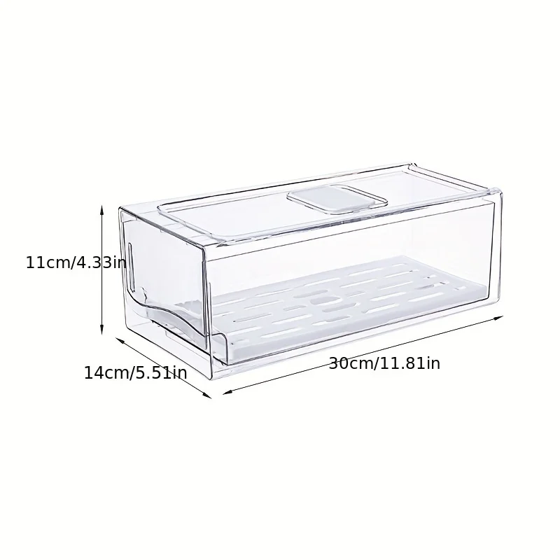 1pcKitchen refrigerator storage box drawer type fresh-keeping box eggs and meat food frozen finishing storage box 4