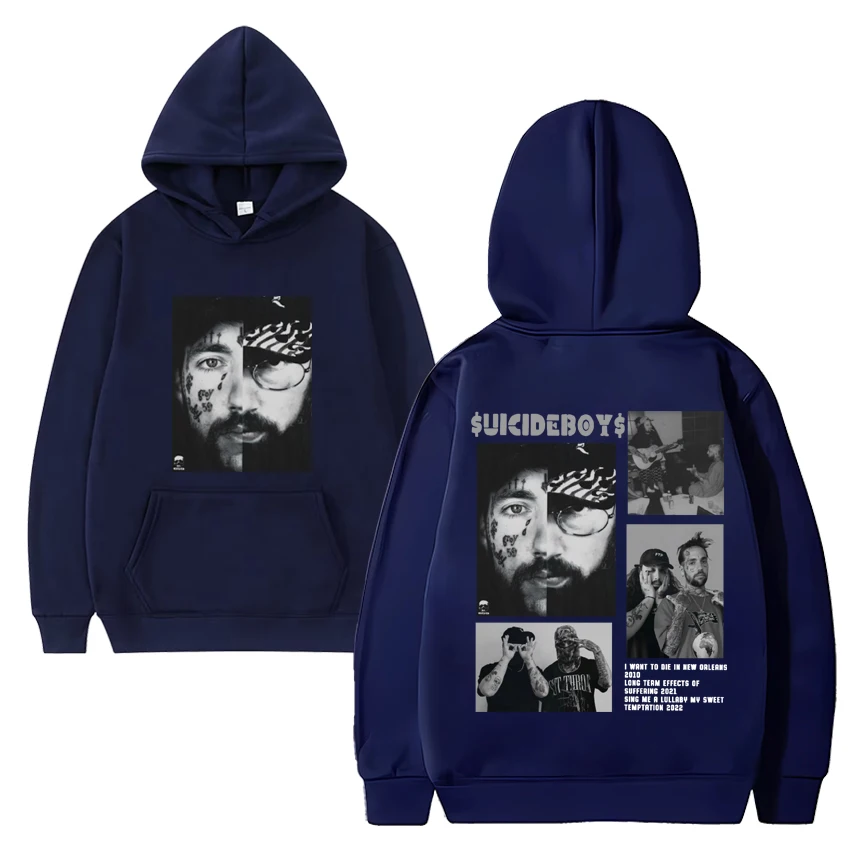 Suicideboys group G59 Tour Double Sided print Hoodie Men Women Hip Hop vintage streetwear Unisex Fleece Long sleeve Sweatshirt