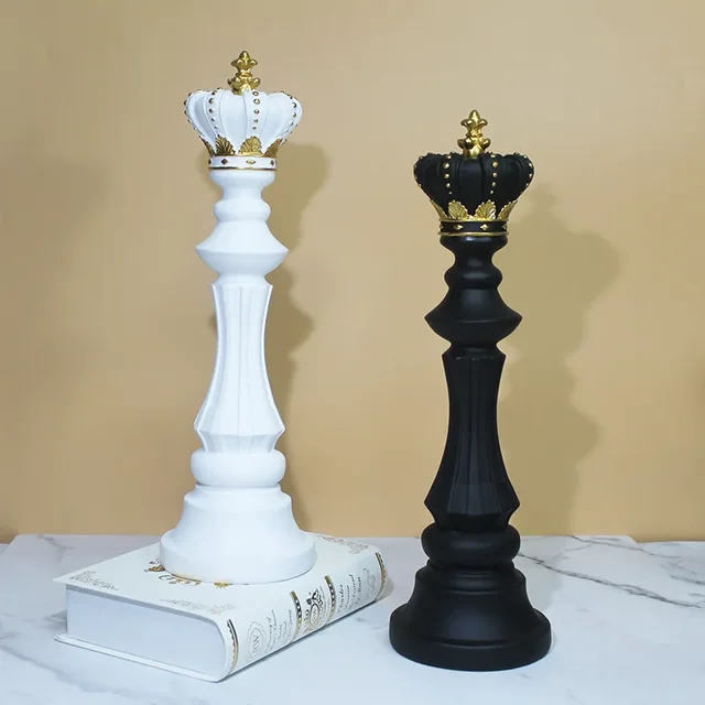 체스 입상, 레진 레트로 국제 체스 입상, 인테리어 킹 나이트 조각, 홈 데스크탑 장식, 거실 장식