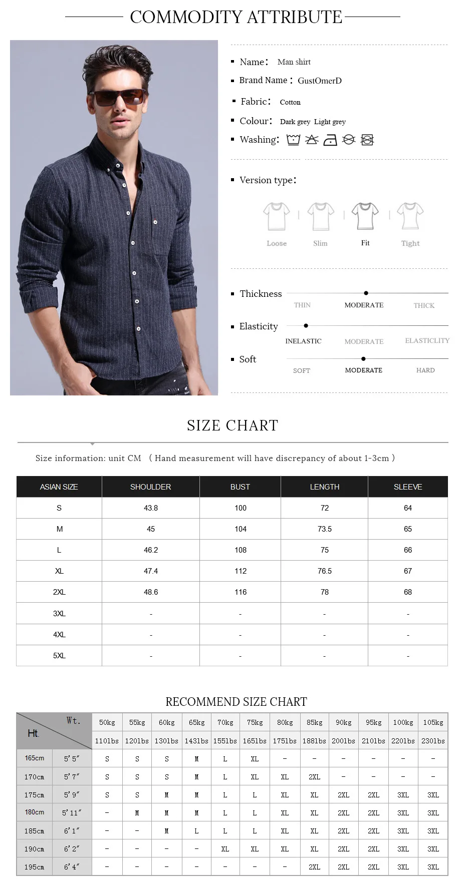 Spring and Autumn New Long Sleeve Casual Lapel Striped Shirt Fashion Cross-border Large Men's Slim Cotton Shirt men's short sleeve button down shirts