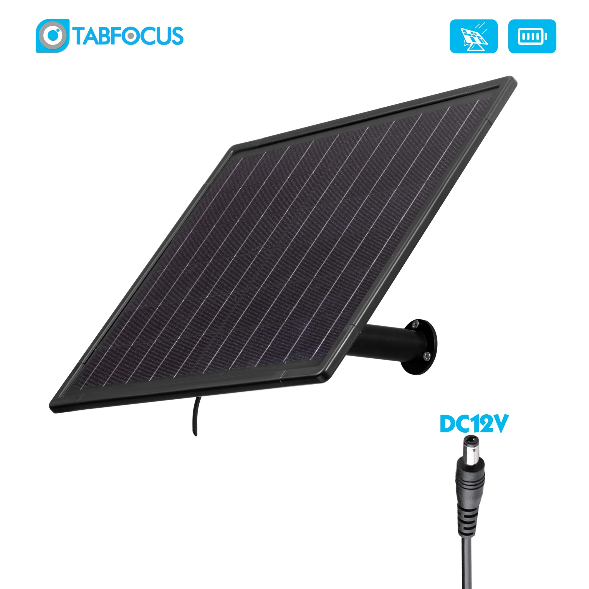 25W Waterproof Solar Panel Built-in 18650 Battery Outdoor 2m Cable Charged USB And Tpye C 5V Powered For Home Security IP Camera