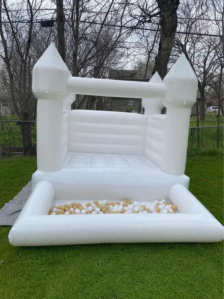 Mini White Color PVC Inflatable Bounce House Bouncy Castle with Water Pool Ball Pit 4