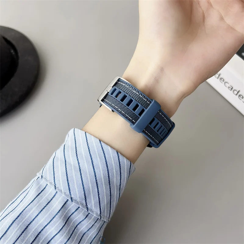 Premium Nylon-Silicone Watch Strap, 20mm/22mm – Versatile Style