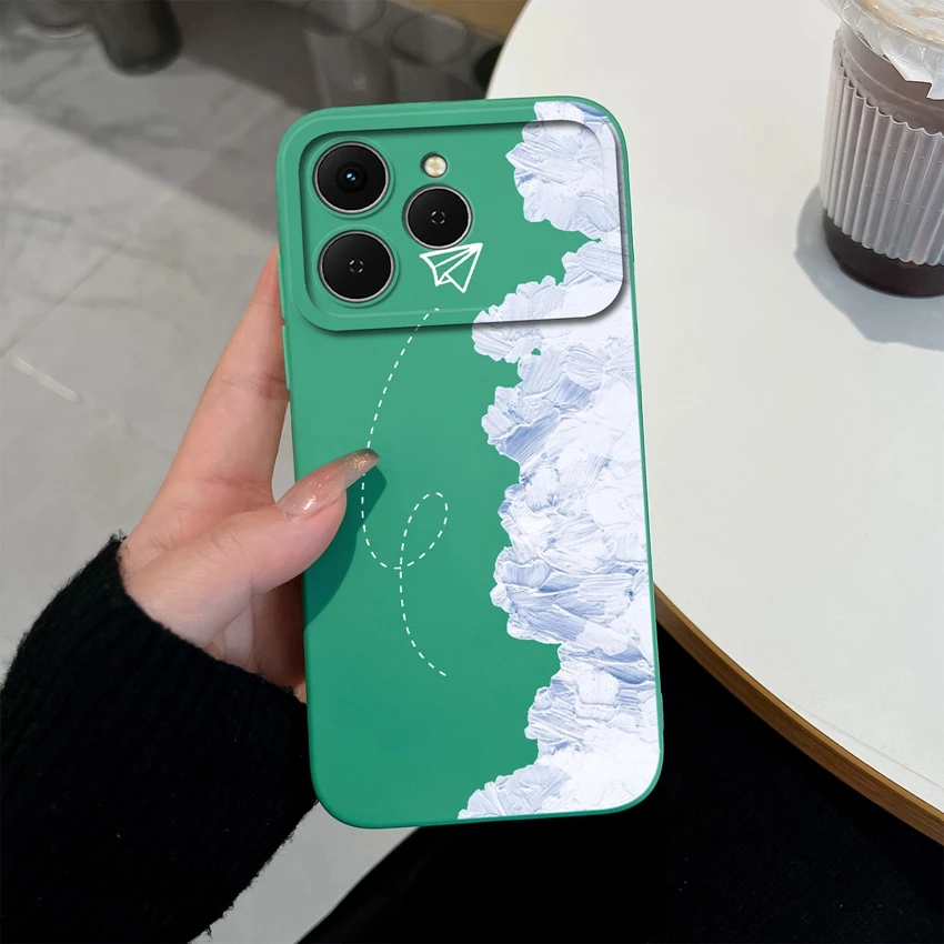 Cute Chubby Girls Pattern Shockproof Silicone Phone Case with Screen Protector