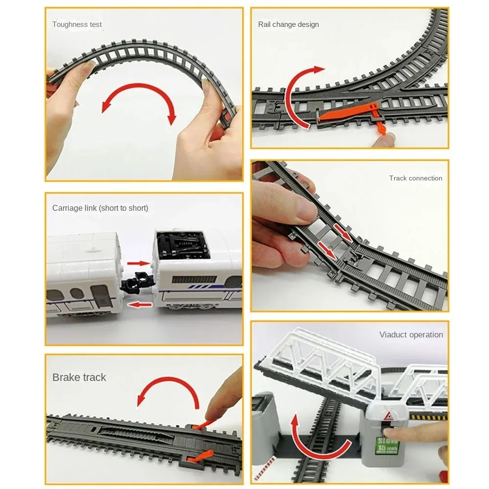 Electric High Speed Train Model Railway Track Rail Toy Car Assemble DIY Set Children Toy Boy