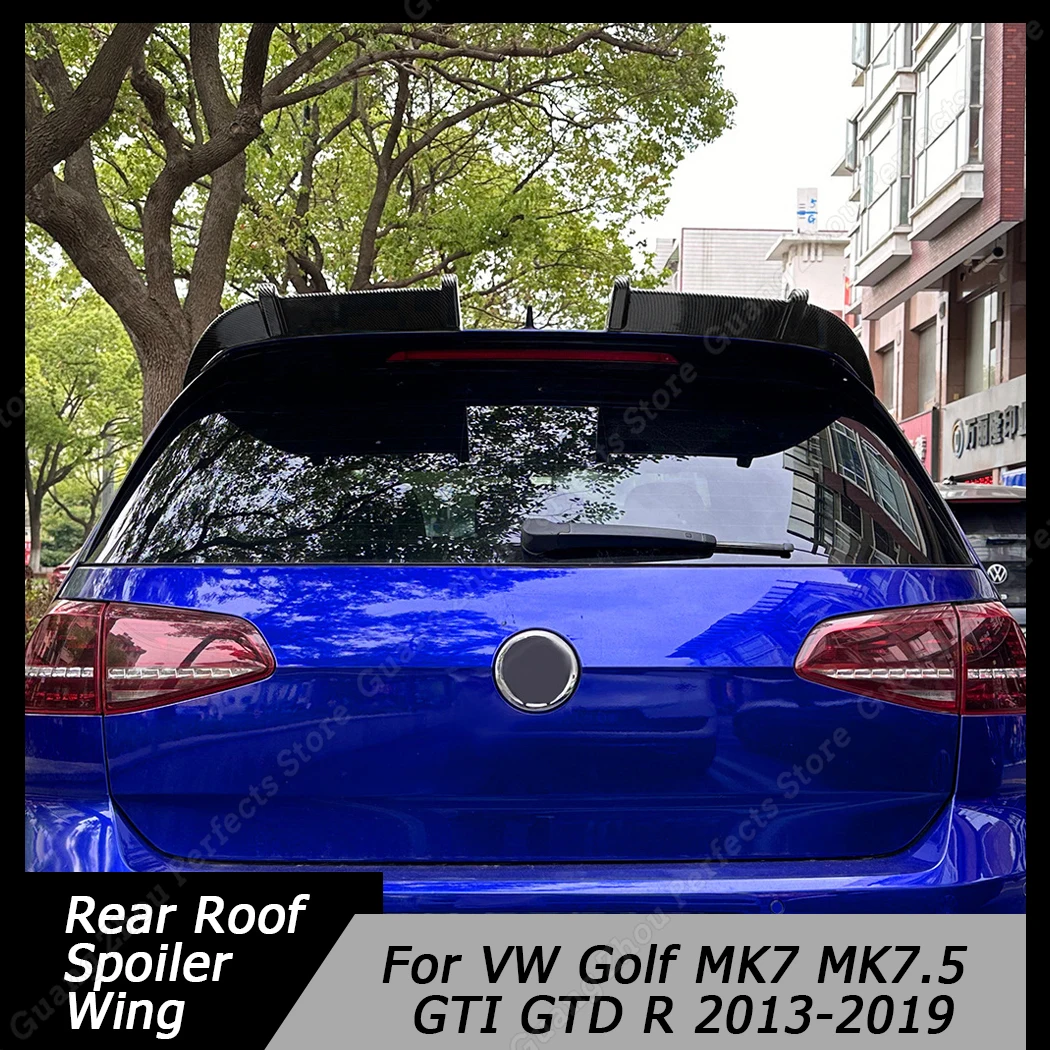 글로스 블랙 리어 루프 스포일러 윙, VW 골프 MK7 MK7.5 GTI GTD R 2013-2019 용, 자동차 리어 루프 스포일러 부트 플라스틱 립 윙, 2 개