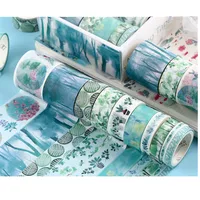 10 Rolls Washi Tape Set Scrapbooking Masking Stickers for Paper DIY Craft Gift Decoration Student Stationery Supply 3