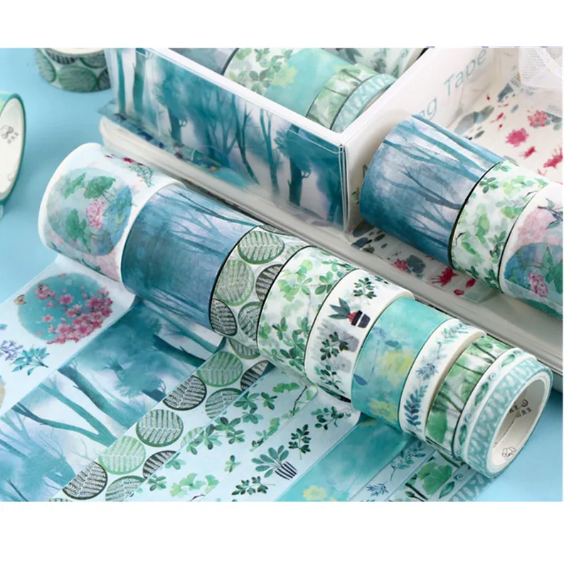 10 rolls Washi Tape Set Scrapbooking Masking Stickers for Paper DIY Craft Gift Decoration Student Stationery Supply 3