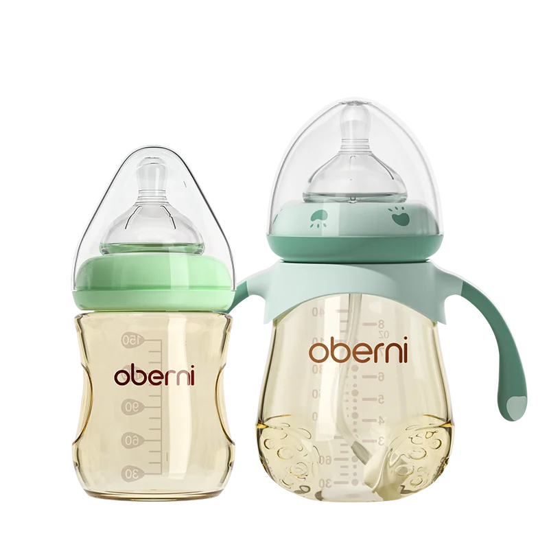 Oberni Baby Bottle Feeding Set for PPSU Materials 150ml+240ml Wide Neck with supper soft Silicone nipple