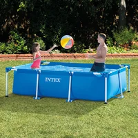 Piscine hors sol INTEX pour le plaisir en famille dans la cour, piscine à structure en acier durable pour enfants et adultes, installation facile, résistante aux perforations, piscine de jardin pour jeux aquatiques estivaux, plusieurs tailles 3