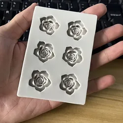 6 - Cavity Rose Flower Silicone Mold for Aromatherapy Candles and Handmade Soaps (1pc)