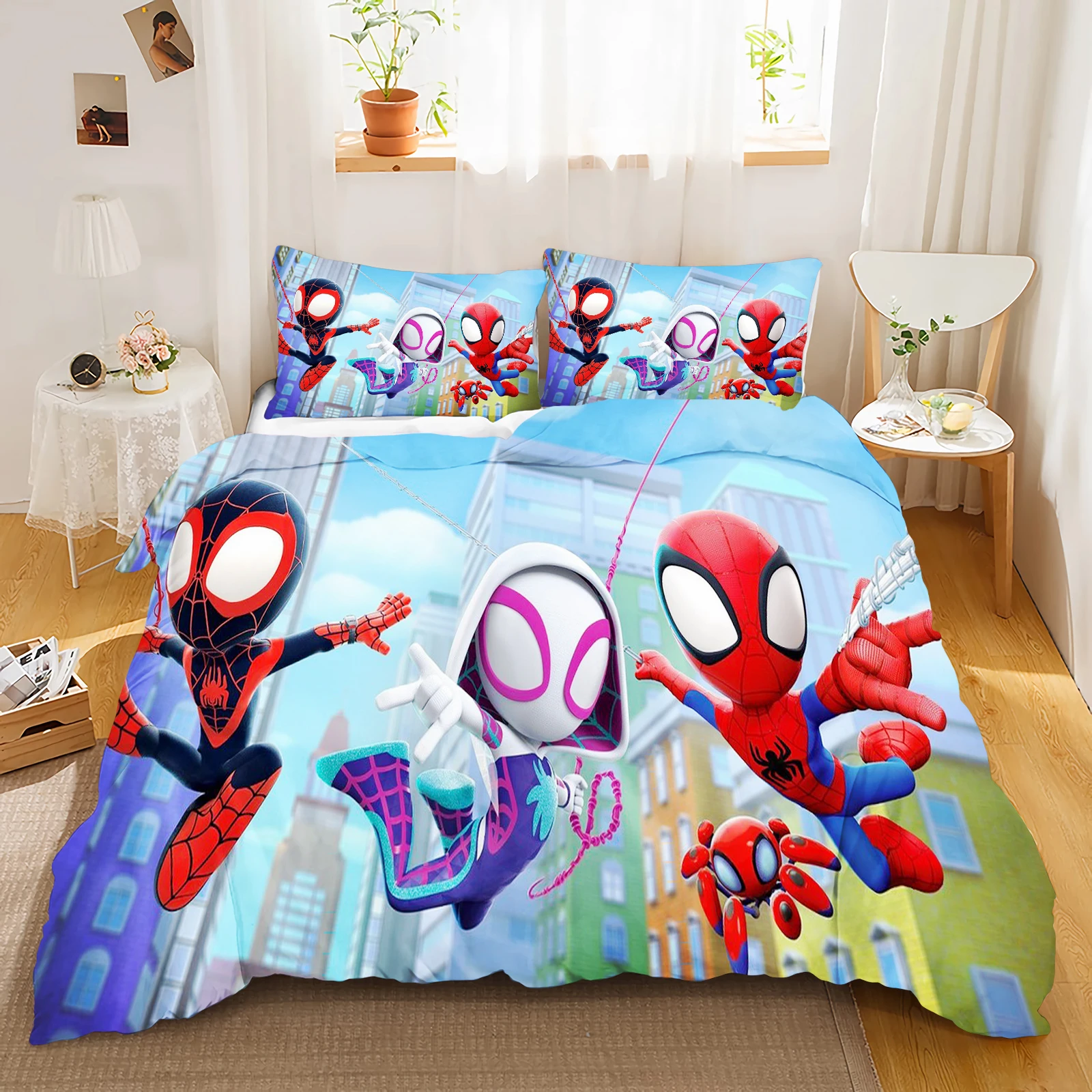 Housse de Couette Spidey et ses Amis, Parure de Lit