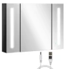 Kleankin Led Lighted Medicine Cabinet with Mirror, 35.5"W X 25.5"H Wall Mounted Bathroom Cabinet, Memory Function, USB Charge 1