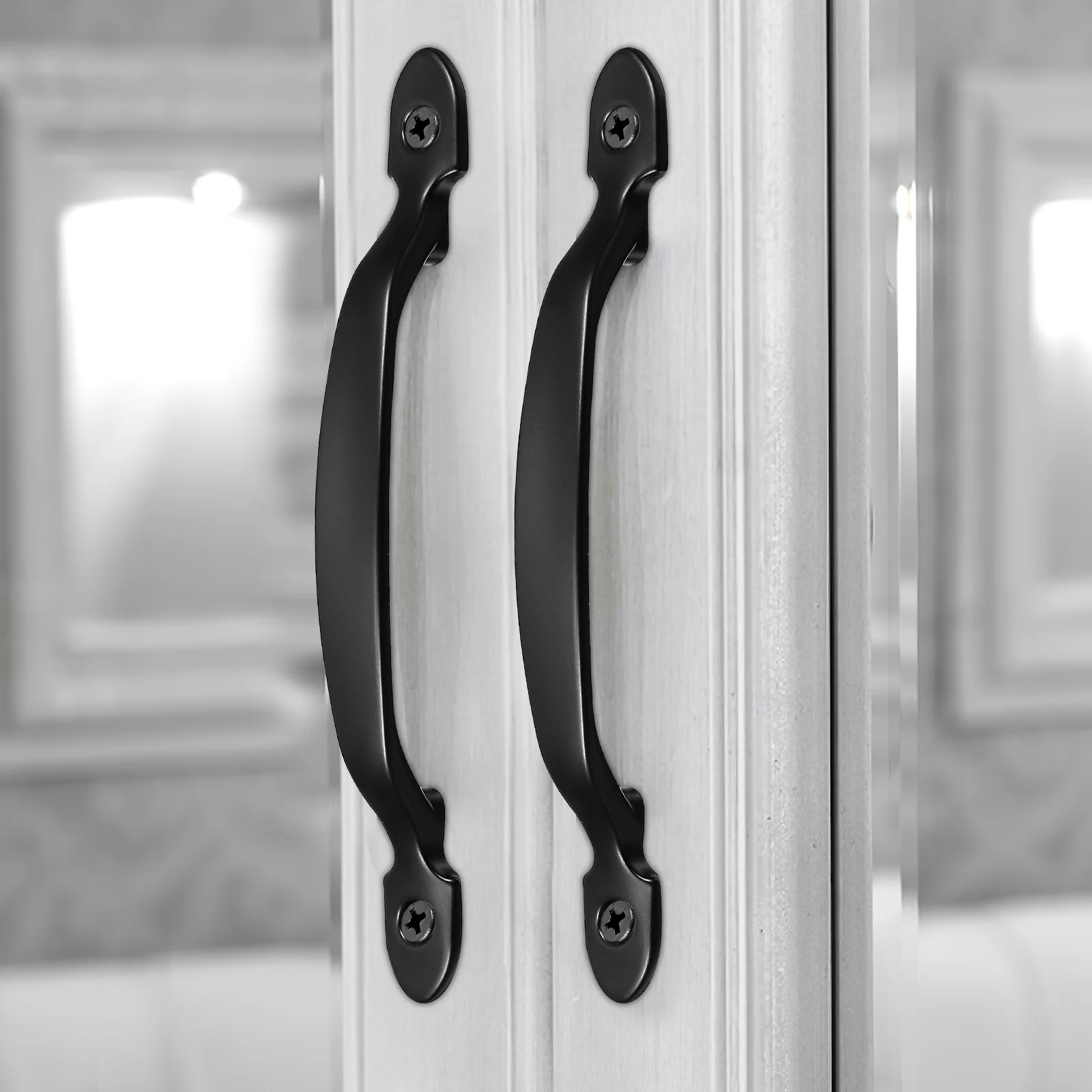 

4 Pcs Cupboard Handle Drawer Pulls Black Kitchen Cabinet Handles Stainless Steel for Cabinets Drawers
