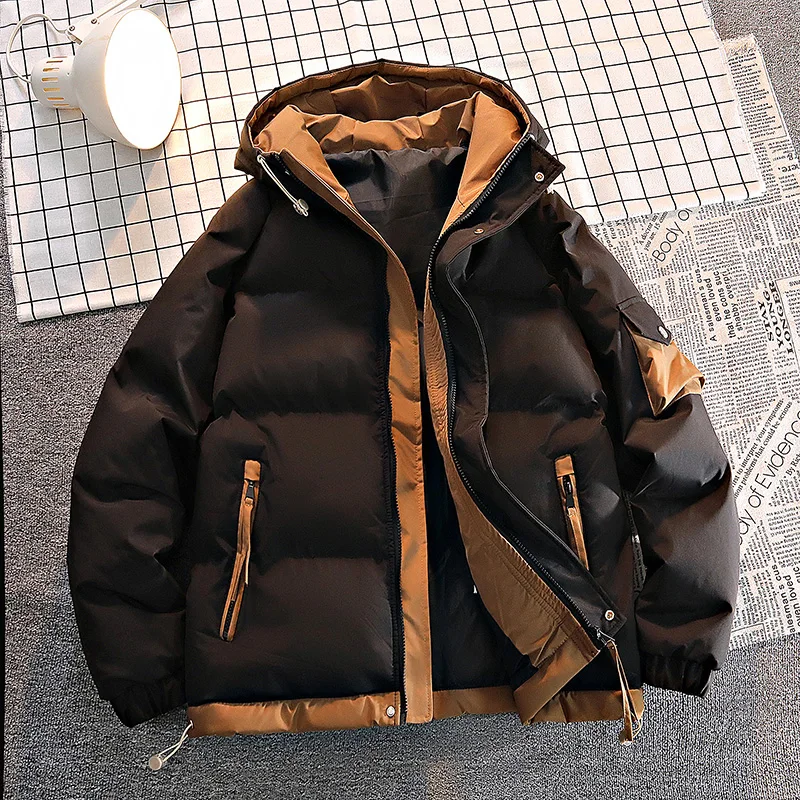 Men Hooded Winter Thicken Warm Man Windproof Jacket Streetwear Casual Parkas Padded Jacket Male Loose Coats parka coat parkas coat