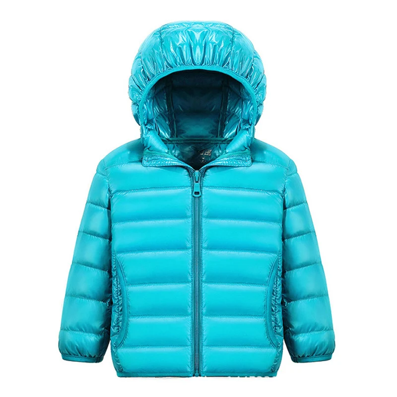 0-10℃ Kids Puffer Duck Down Winter Jackets for Boys and Girls Ultra Light Portable Hooded Children Baby Outerwear Jackets down jacket children jackets girls coat