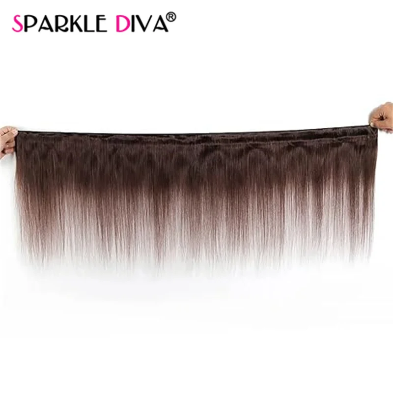 8-40 Inch #4 Colored Dark Chocolate Raw Brown Bone Straight