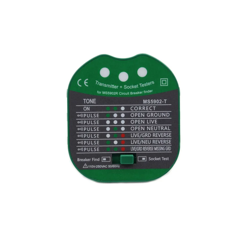 MS5902 Automatic Multifunctional Circuit Breaker Finder Fuse Socket Tester With Analogue Receiver And Flashlight US/EU/UK Plug 2