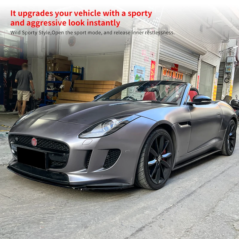 자동차 탄소 섬유 외관 장식 액세서리, 재규어 F-TYPE 2013-2019 프론트 립 스포일러 에이프런 범퍼 턱 삽 가드