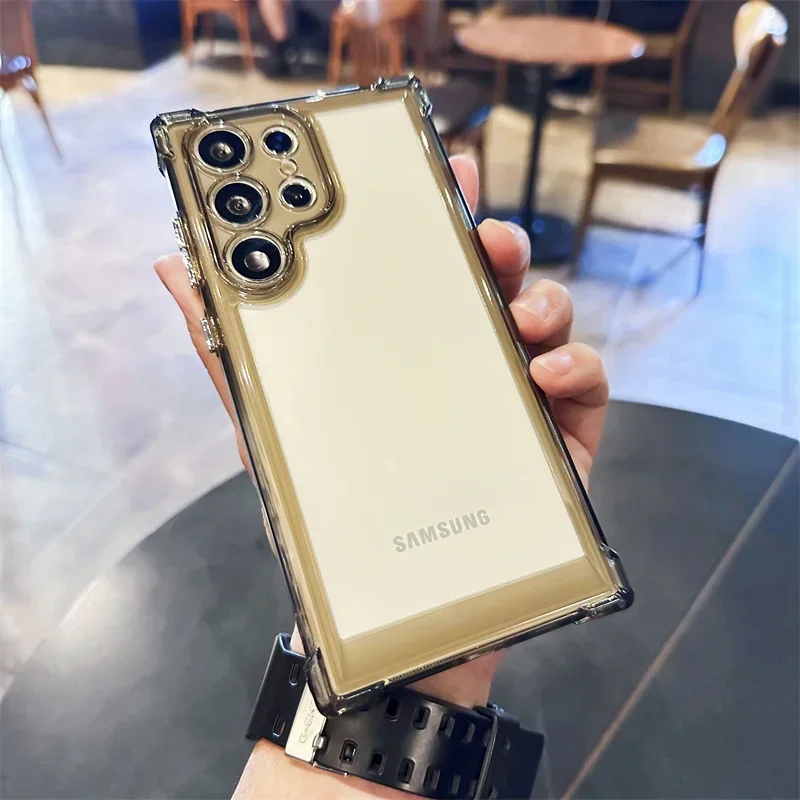 Custodia Per Telefono Bianca Antiurto Trasparente Di Lusso Per Samsung S22 S23 Plus S23 Fe S24 Ultra Z Flip 5 4 3 Cover Morbida In Tpu Trasparente Coq