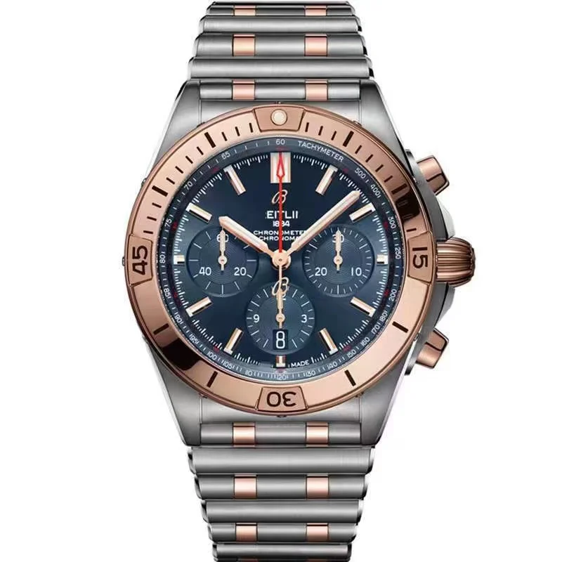

Men's watchExqui site workmanship multi-functional timing band Luxury Stainless Steel Business watch for men